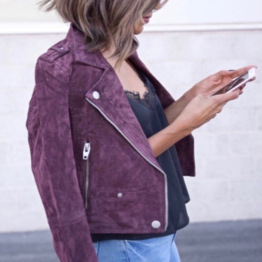 Blank NYC SL8 purple 100% suede leather jacket!❤️‍🔥